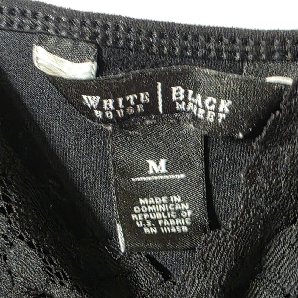 White House Black Market Lace Trim Camisoles Lot of 2 Black Grey Medium - Picture 8 of 10